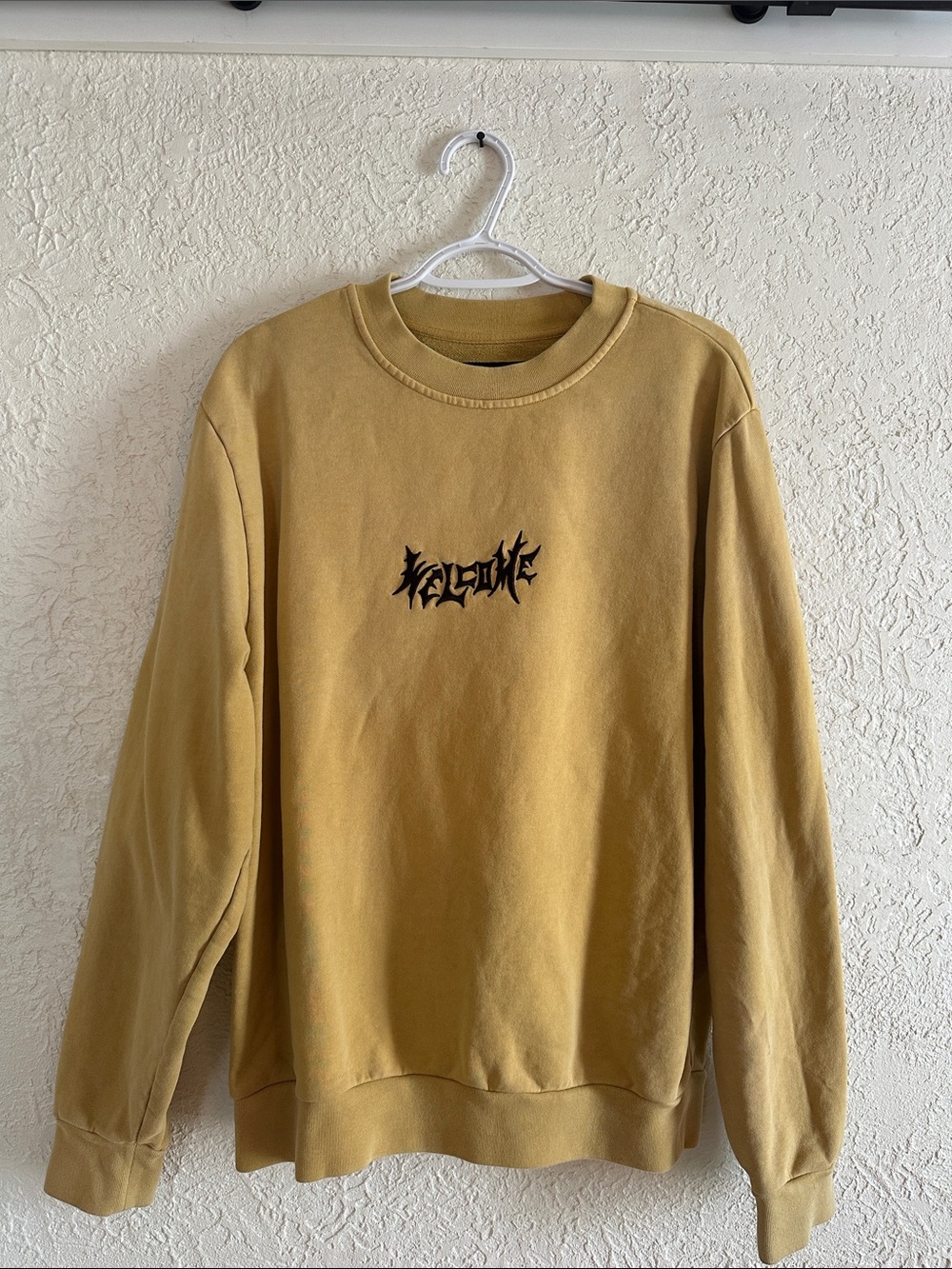 Men's Mustard Crewneck Sweatshirt with Small Center Logo